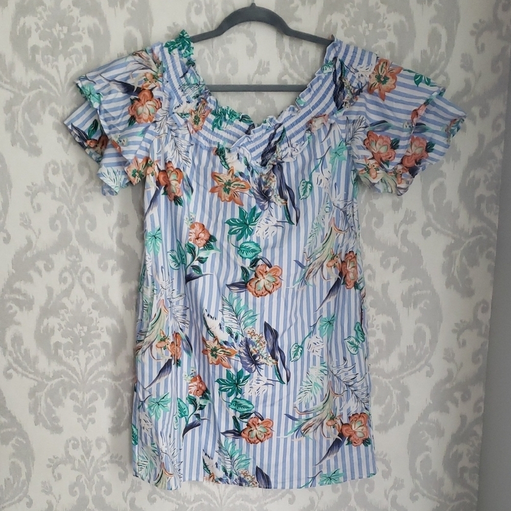 Floral Striped Women's Top